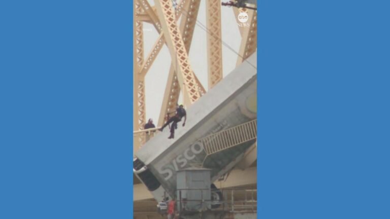 WATCH:  Daring rescue as semi truck dangles from Kentucky bridge