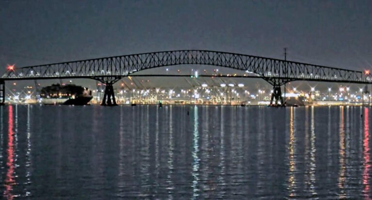 Video captures terrifying moment Baltimore bridge collapses after ship collision