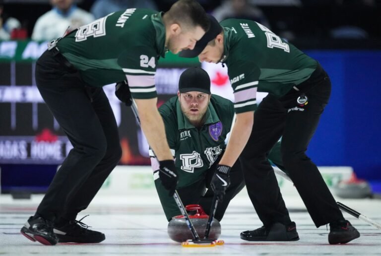 Prince Edward Island’s Tyler Smith in the playoff hunt at Brier in Regina