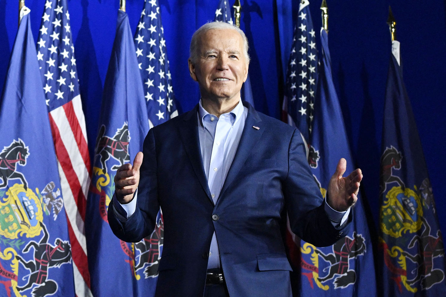In Pennsylvania, Biden has a field day razzing Trump on everything but his trial