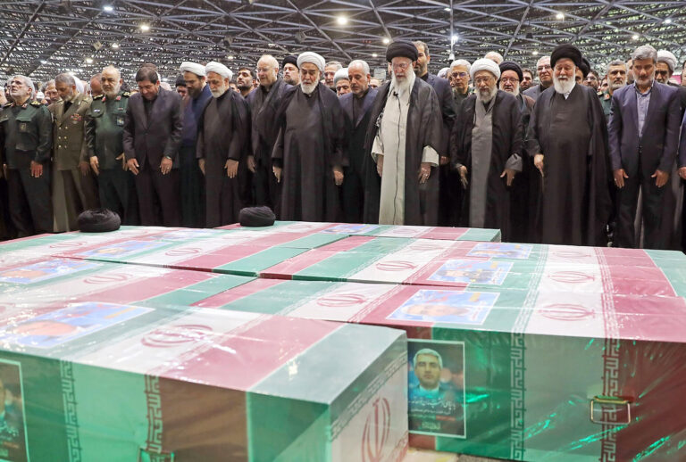 Iran's supreme leader and tens of thousands mourn president killed in helicopter crash