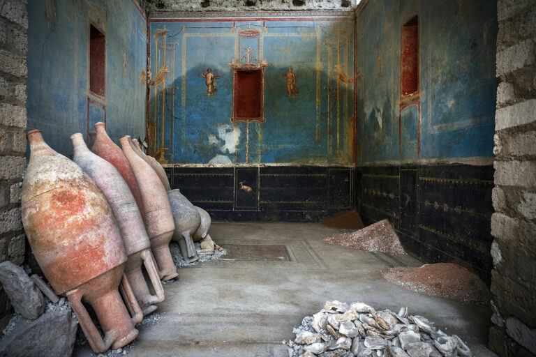 A 'stunning' discovery: Rare and expensive blue room unearthed in Pompeii