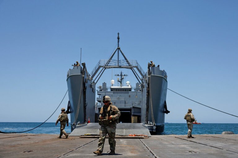 Reporters get rare glimpse of the U.S. military's troubled pier system in Gaza
