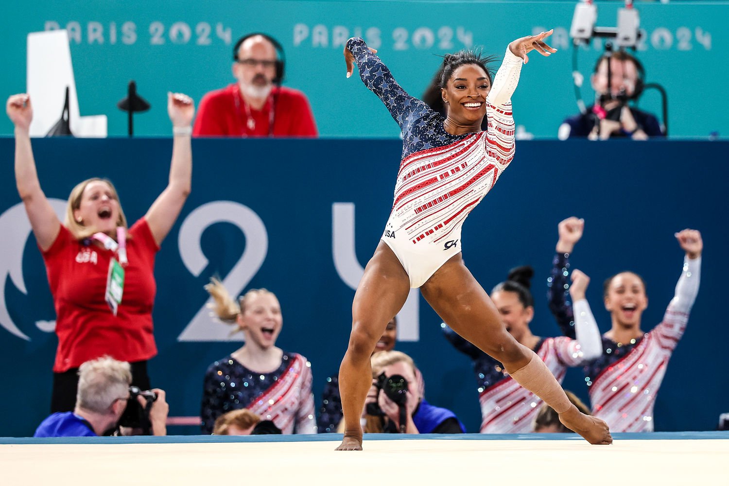 Simone Biles leads U.S. women’s gymnastics team to Olympic gold, kicking off Paris ‘redemption tour’