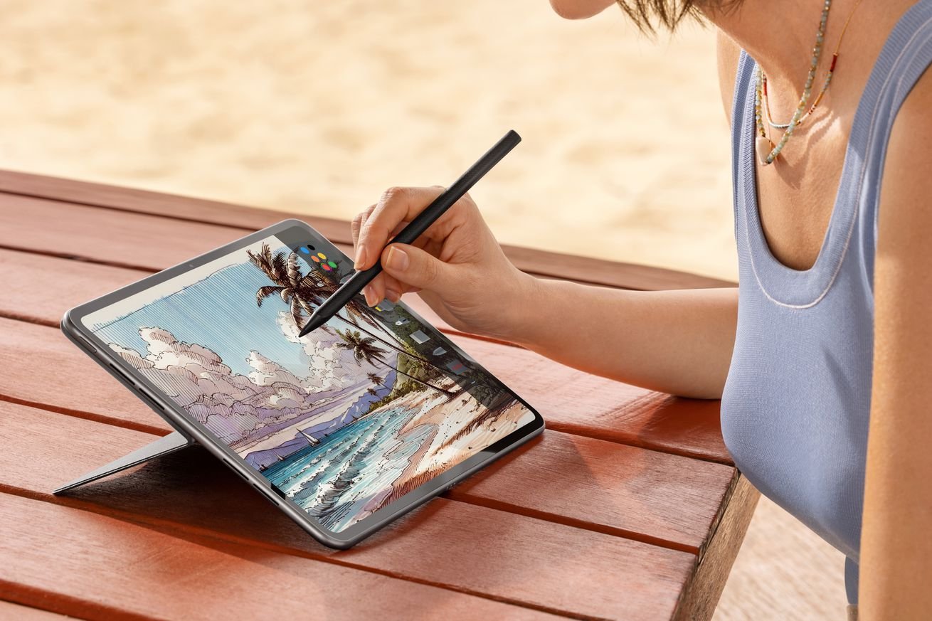 The OnePlus Pad 2’s vibrating stylus simulates writing on paper