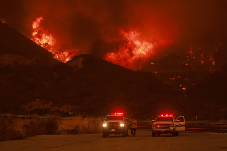 Evacuations ordered as fire burns foothills of national forest east of L.A. amid heat wave